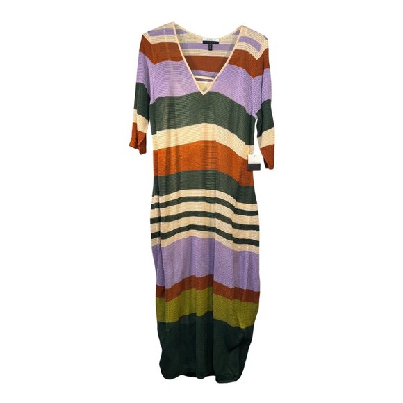 Eloquii Elements Multicolor Striped Crochet Midi Dress Size 18/20 NEW - Picture 2 of 7
